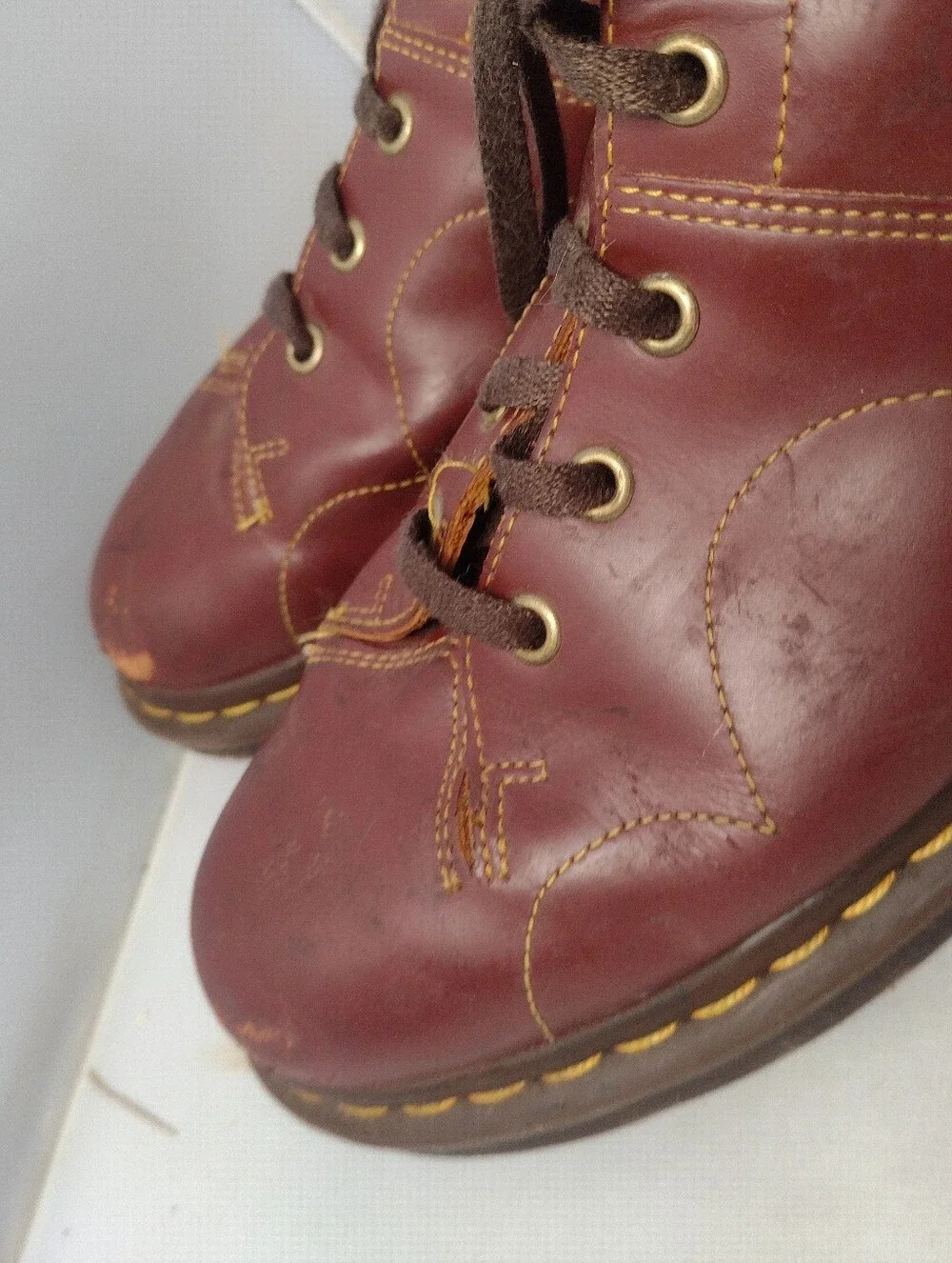 Dr. Martens Church Vintage Monkey Oxblood Maroon Red Ankle Smooth Boots Mens 9